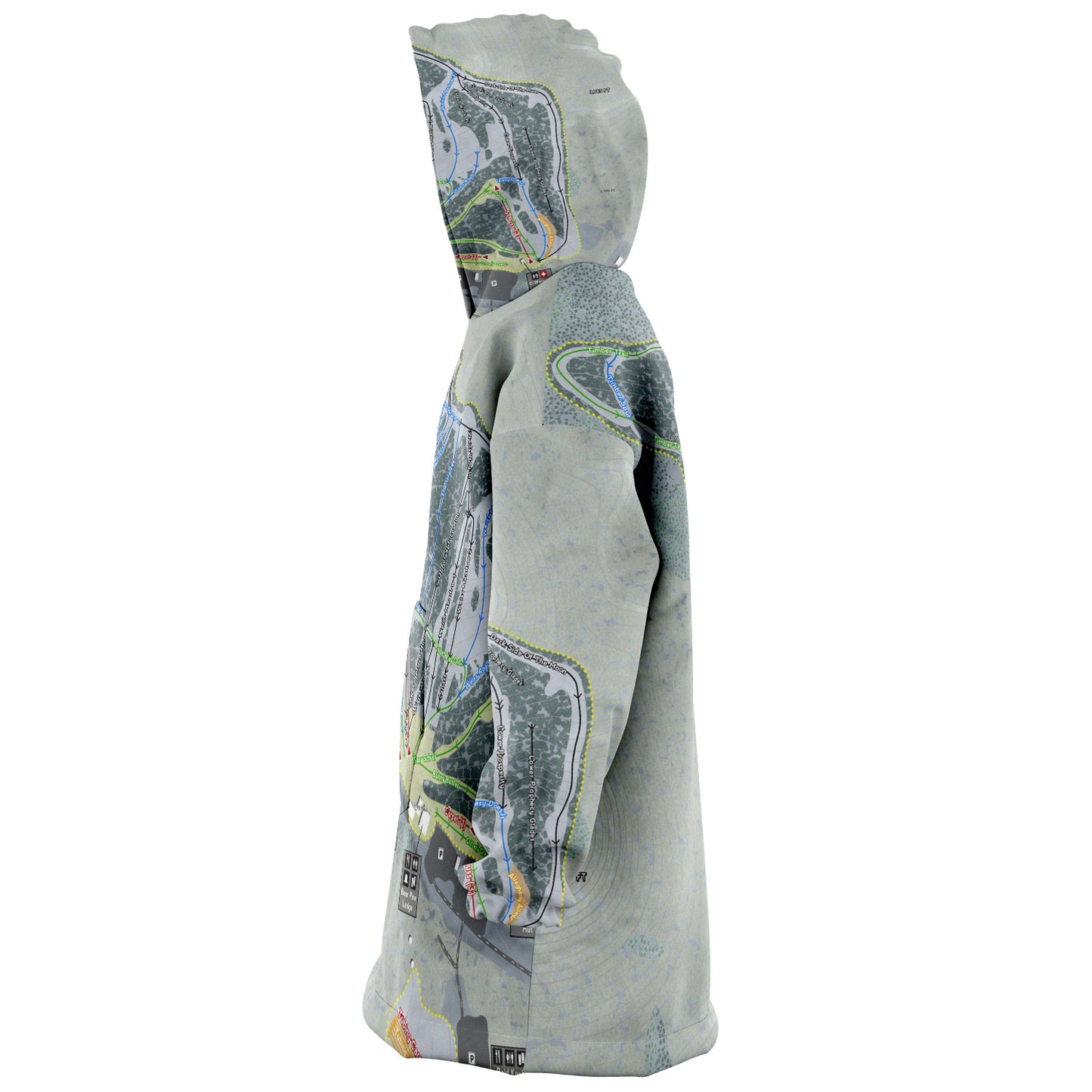 Canaan Valley, West Virginia Ski Trail Map - Snug Hoodie