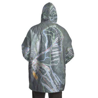 Sasquatch Mountain, British Columbia Ski Trail Map Snug Hoodie - Powderaddicts