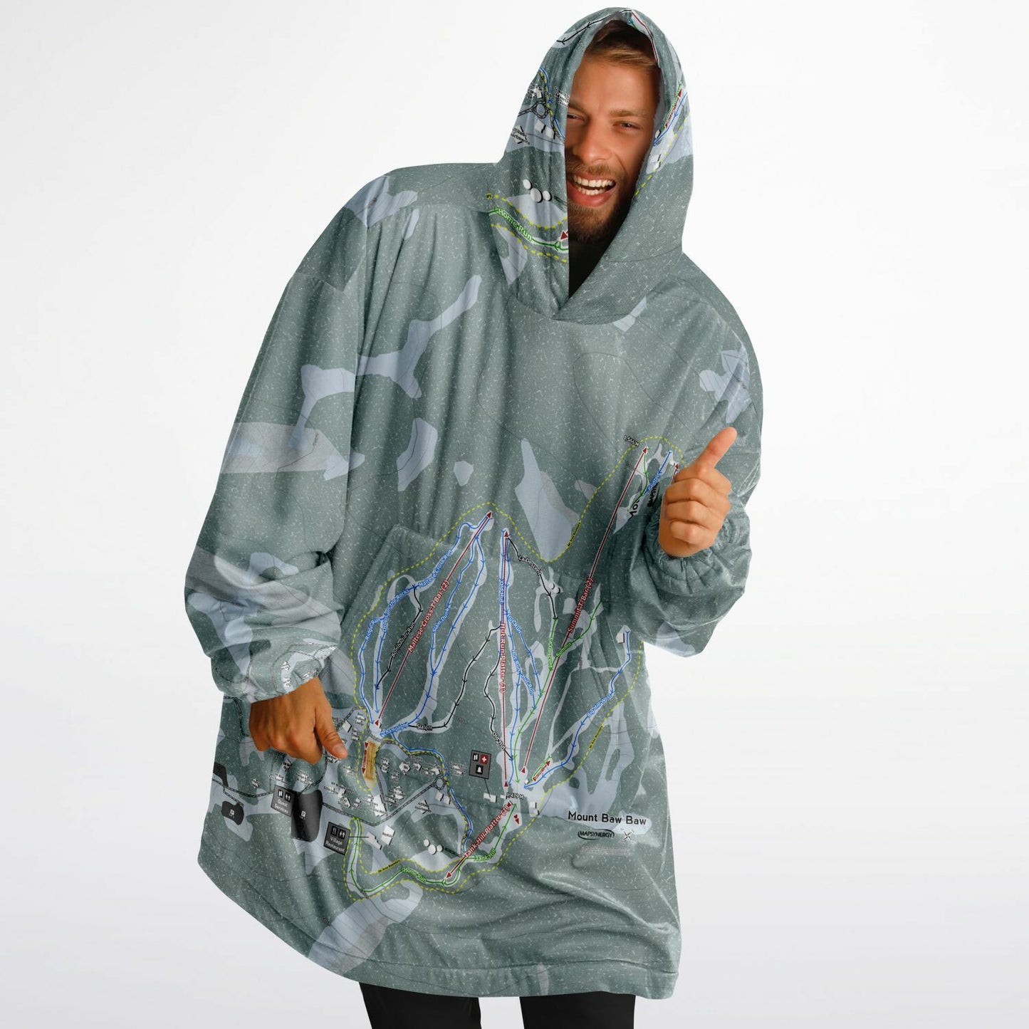 Mount Baw Baw, Australia Ski Trail Map - Snug Hoodie - Powderaddicts