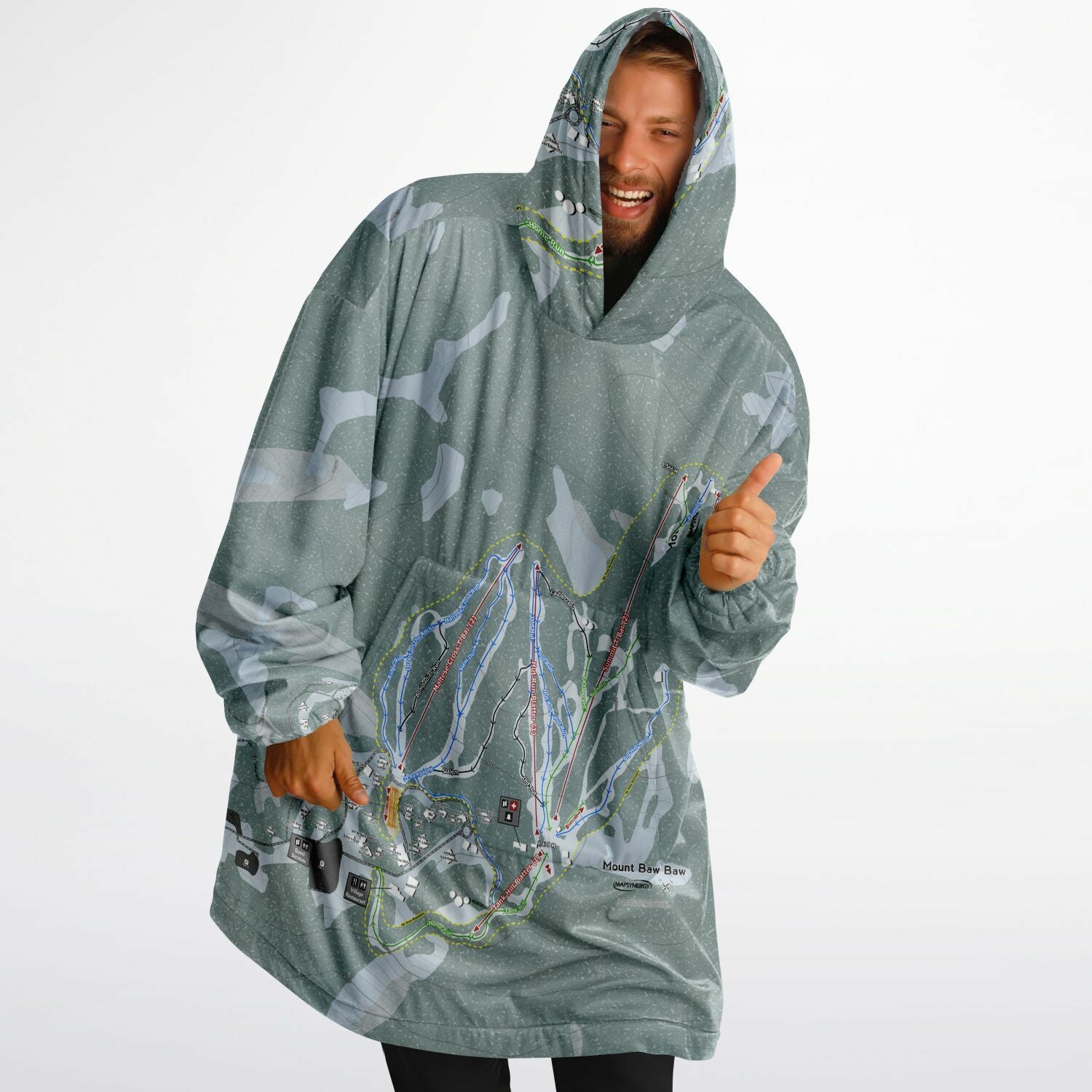 Mount Baw Baw, Australia Ski Trail Map - Snug Hoodie - Powderaddicts