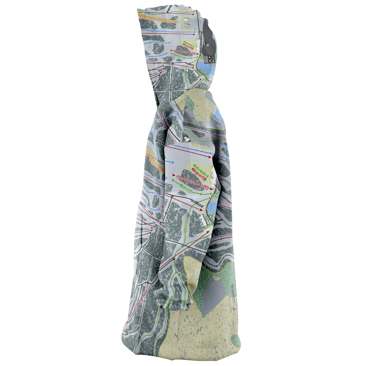 Big Snow Indianhead, Michigan Ski Trail Map Snug Hoodie