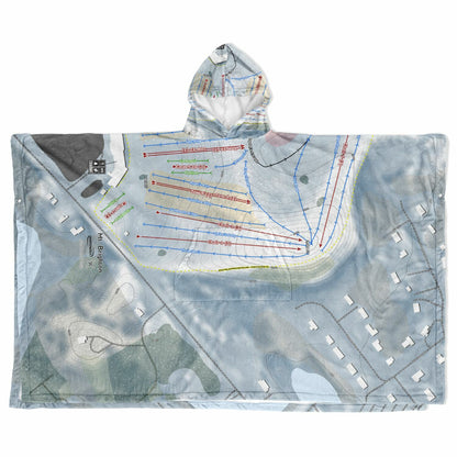 Mt Brighton, Michigan Ski Resort Map Flannel Blanket Poncho