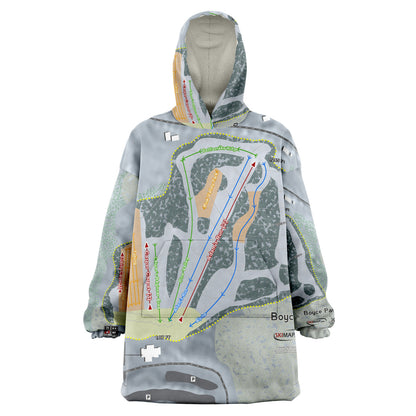 Boyce Park, Pennsylvania Ski Trail Map Snug Hoodie - Powderaddicts