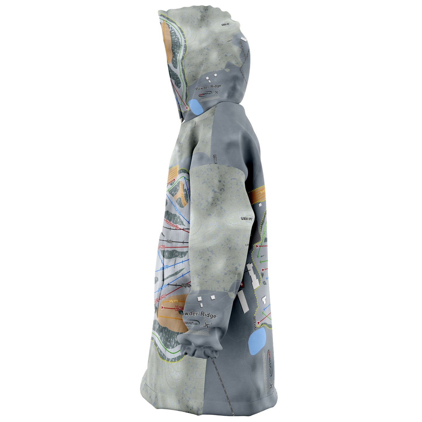 Powder Ridge, Minnesota Ski Trail Map Snug Hoodie