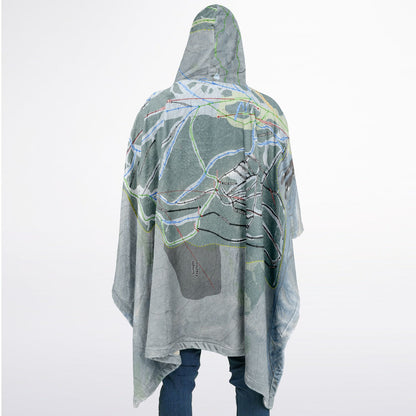 Sunlight, Colorado Ski Resort Map Flannel Blanket Poncho