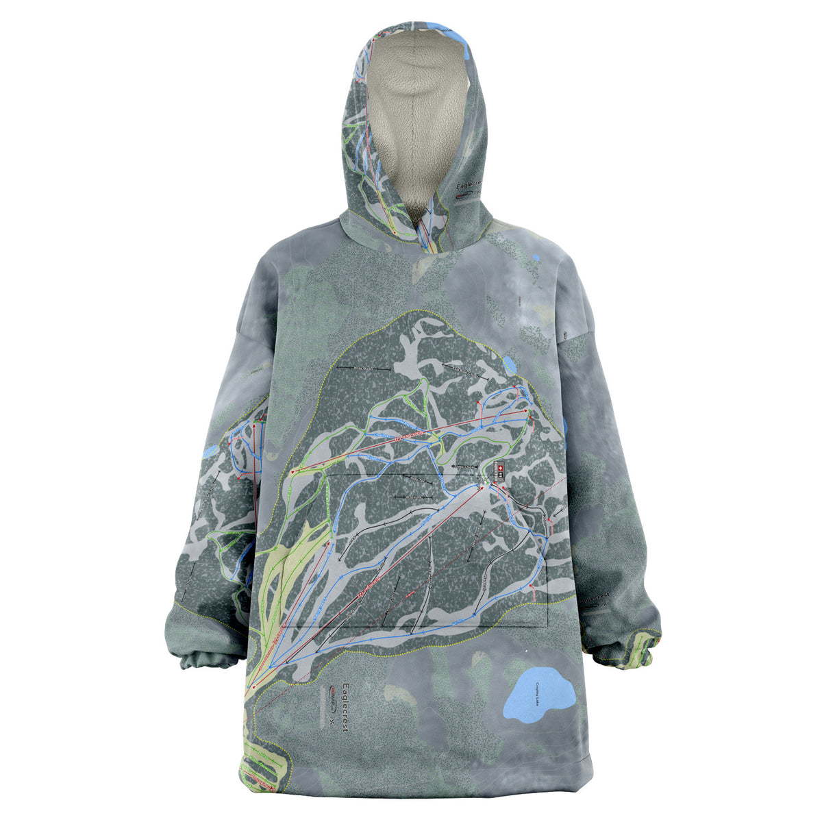 Eaglecrest, Alaska Ski Trail Map Snug Hoodie