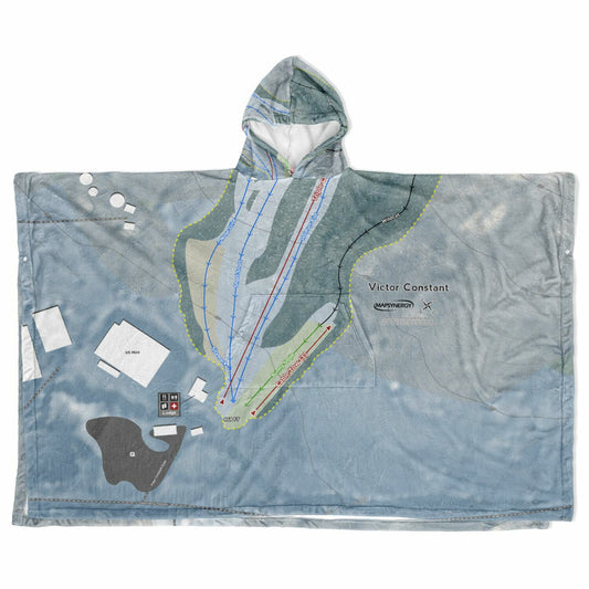 Victor Constant, New York Ski Resort Map Flannel Blanket Poncho