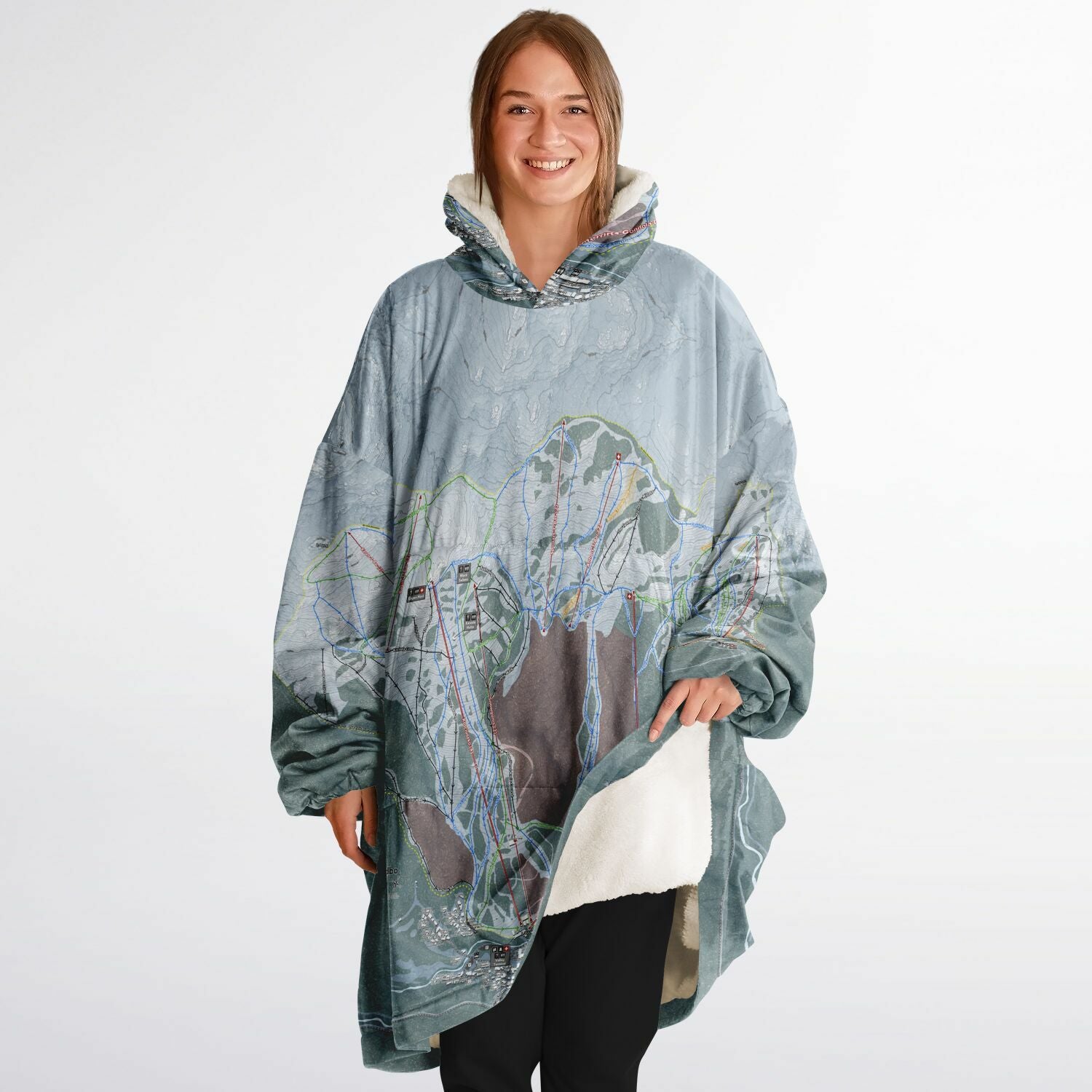 Thredbo, Australia Ski Trail Map - Snug Hoodie