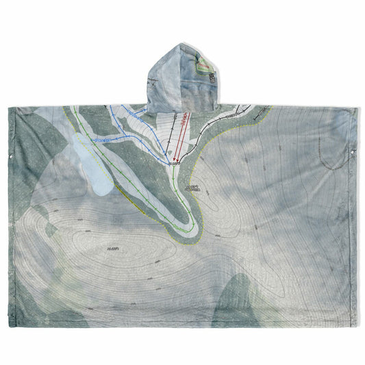 Willard Mountain, New York Ski Resort Map Flannel Blanket Poncho