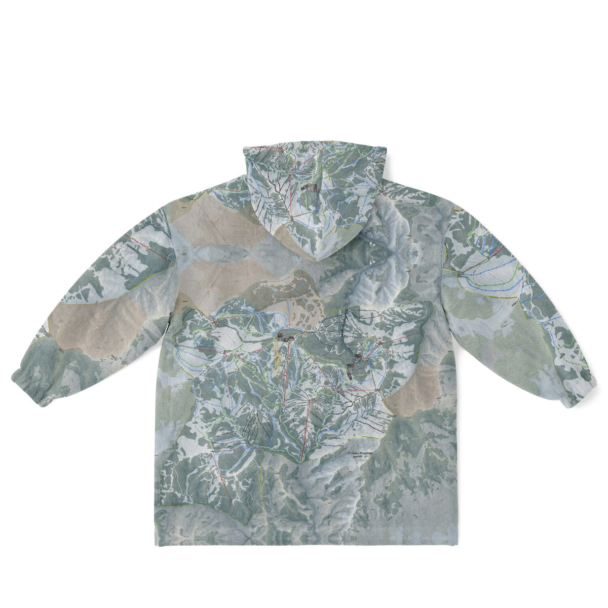 Powder Mountain, Utah Ski Resort Map Youth Reversible Snug Hoodie