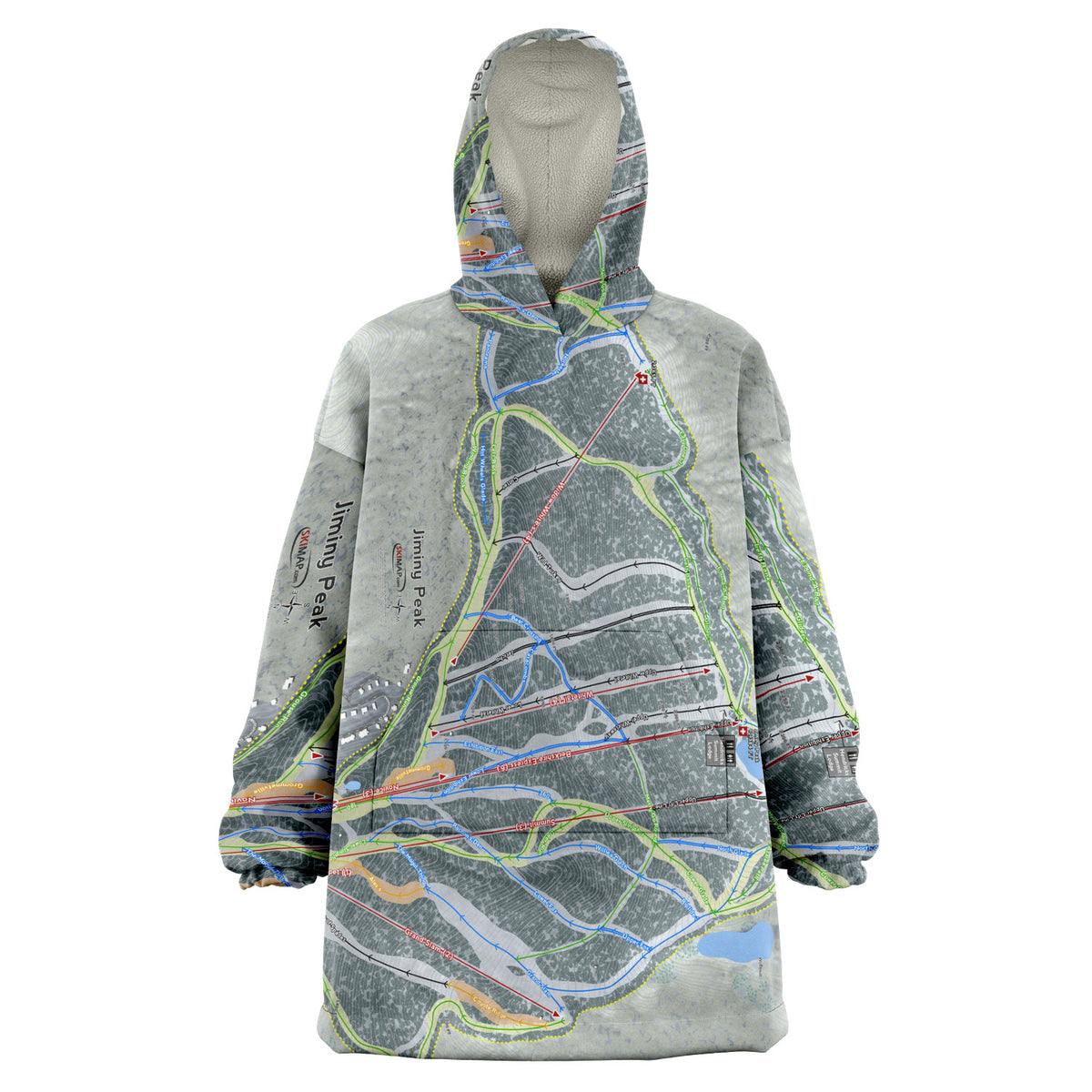 Jiminy Peak, Massachusetts Ski Trail Map Snug Hoodie