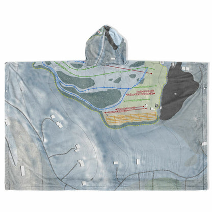 Mount Peter, New York Ski Resort Map Flannel Blanket Poncho