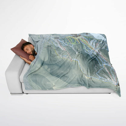 Cannon Mountain, New Hampshire Ski Resort Map Flannel Blanket Poncho