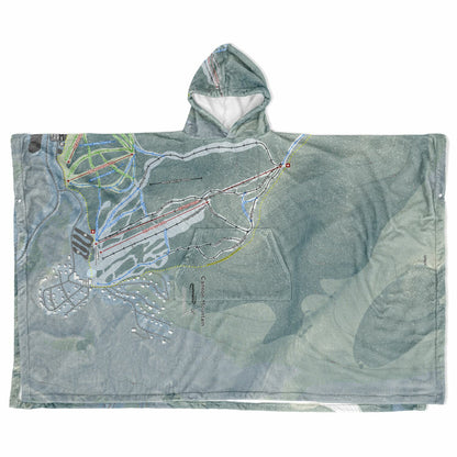Cannon Mountain, New Hampshire Ski Resort Map Flannel Blanket Poncho