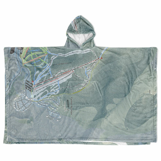 Cannon Mountain, New Hampshire Ski Resort Map Flannel Blanket Poncho