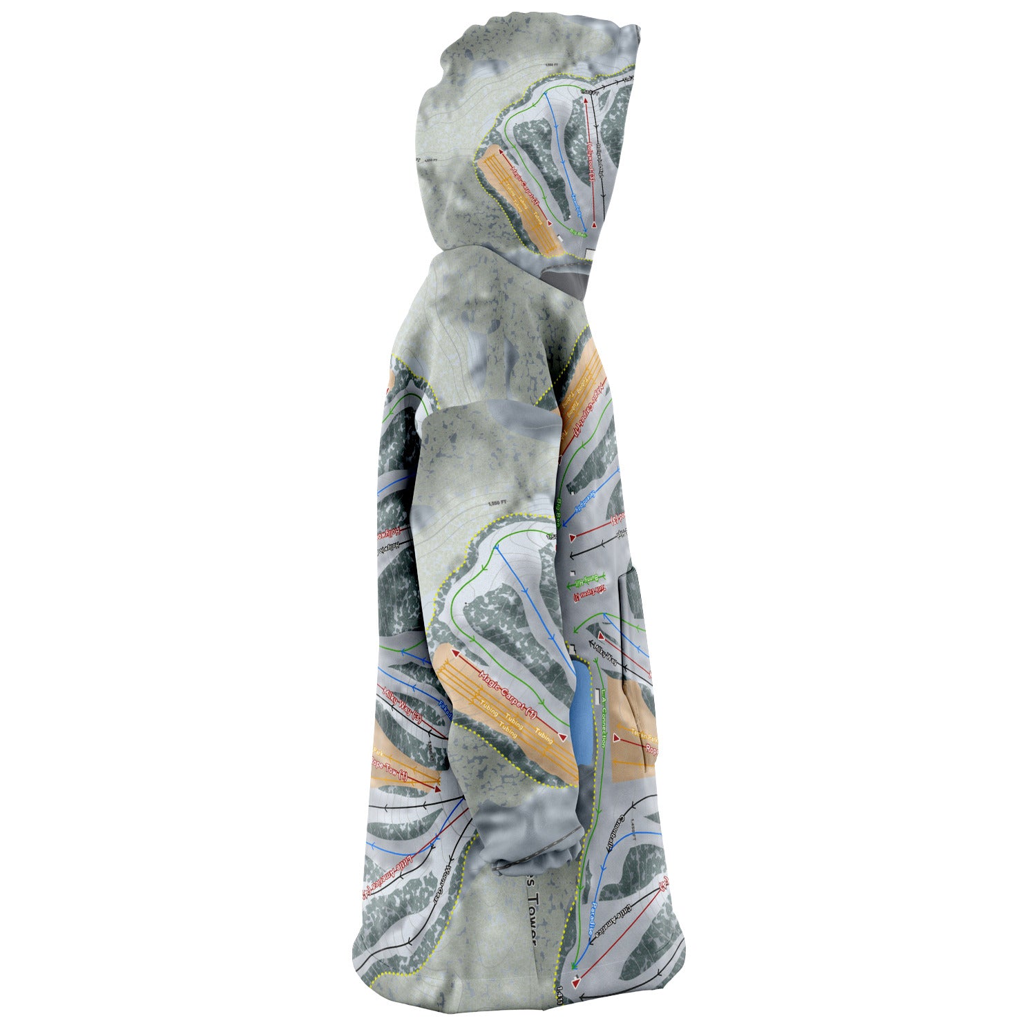 Andes Tower, Minnesota Ski Trail Map Snug Hoodie