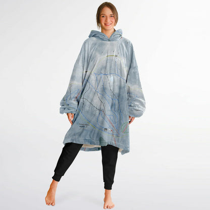 Temple Basin, New Zealand Ski Trail Map - Snug Hoodie - Powderaddicts