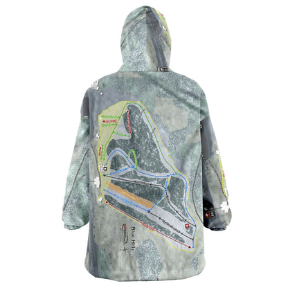 Blue Hills, Massachusetts Ski Trail Map Snug Hoodie - Powderaddicts