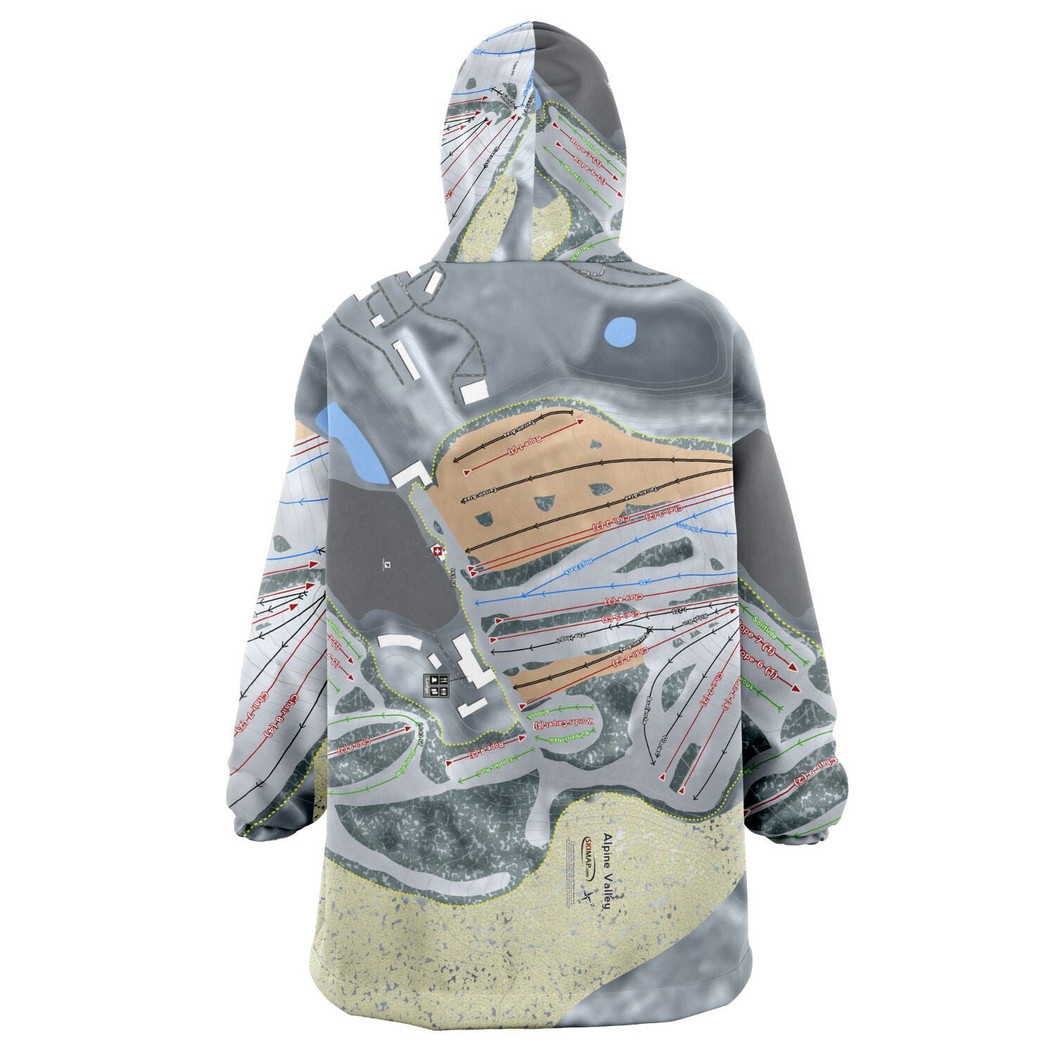 Alpine Valley, Michigan Ski Trail Map Snug Hoodie