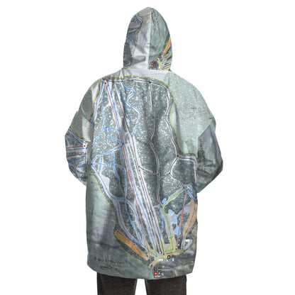Bigrock Mountain, Maine Ski Trail Map - Snug Hoodie - Powderaddicts
