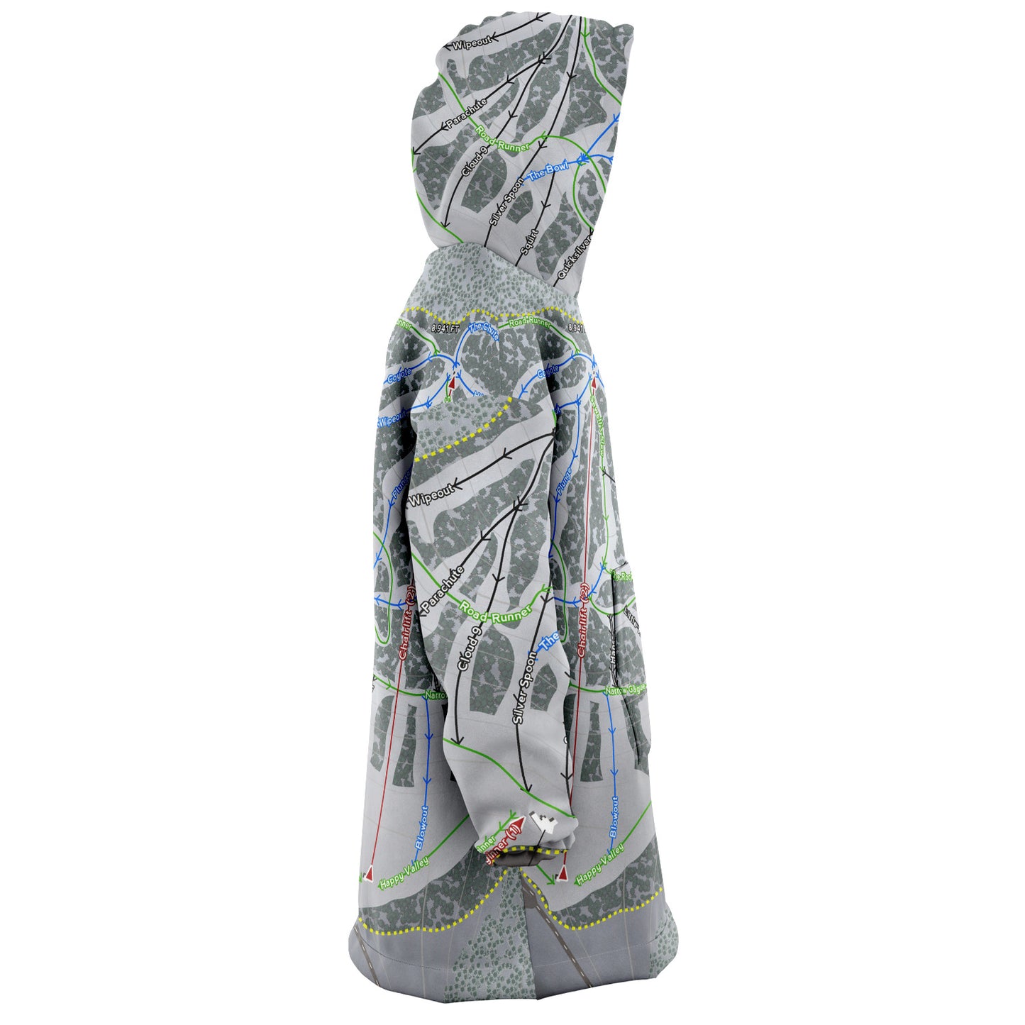 Ski Cloudcroft, New Mexico Ski Trail Map - Snug Hoodie