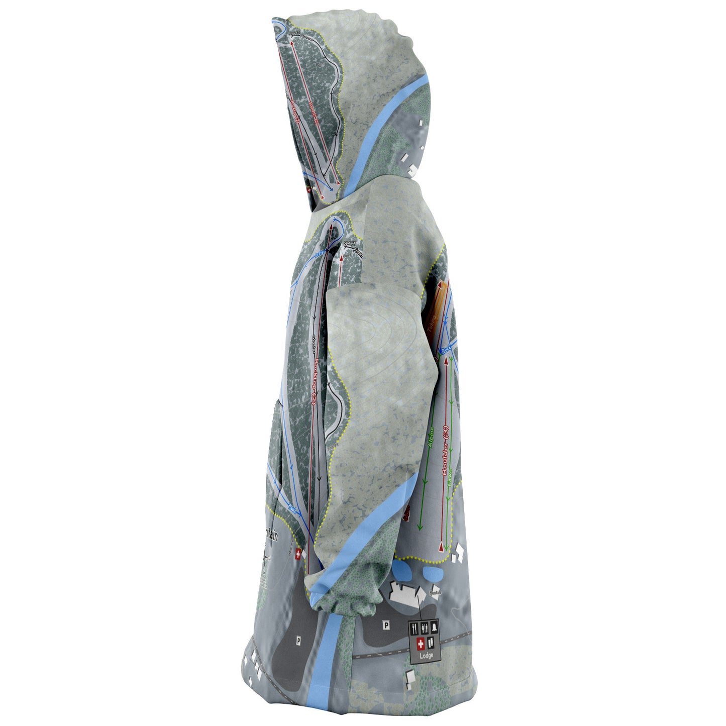 Spring Mountain, Pennsylvania Ski Trail Map Snug Hoodie
