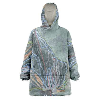 Gunstock Mountain, New Hampshire Ski Trail Map - Snug Hoodie - Powderaddicts