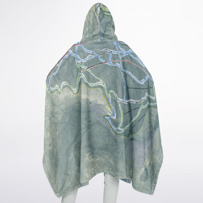 Wildcat Mountain, New Hampshire Ski Resort Map Flannel Blanket Poncho