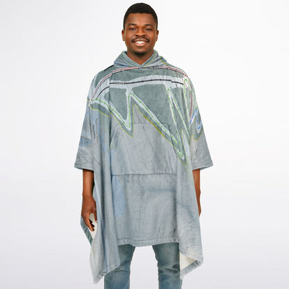 Denton Hill, Pennsylvania Ski Resort Map Flannel Blanket Poncho