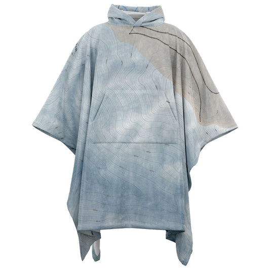 Fox Peak, New Zealand Ski Resort Map Flannel Blanket Poncho - Powderaddicts
