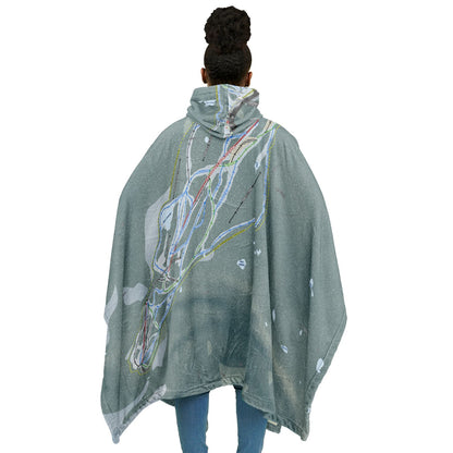 Mt Seymour, British Columbia Ski Resort Map Flannel Blanket Poncho