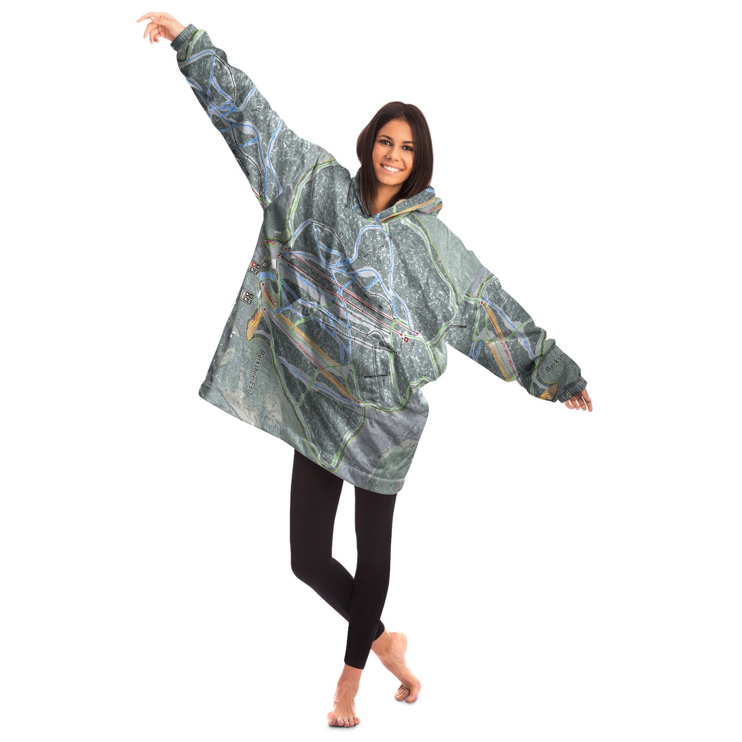 Berkshire East, Massachusetts Ski Trail Map - Snug Hoodie