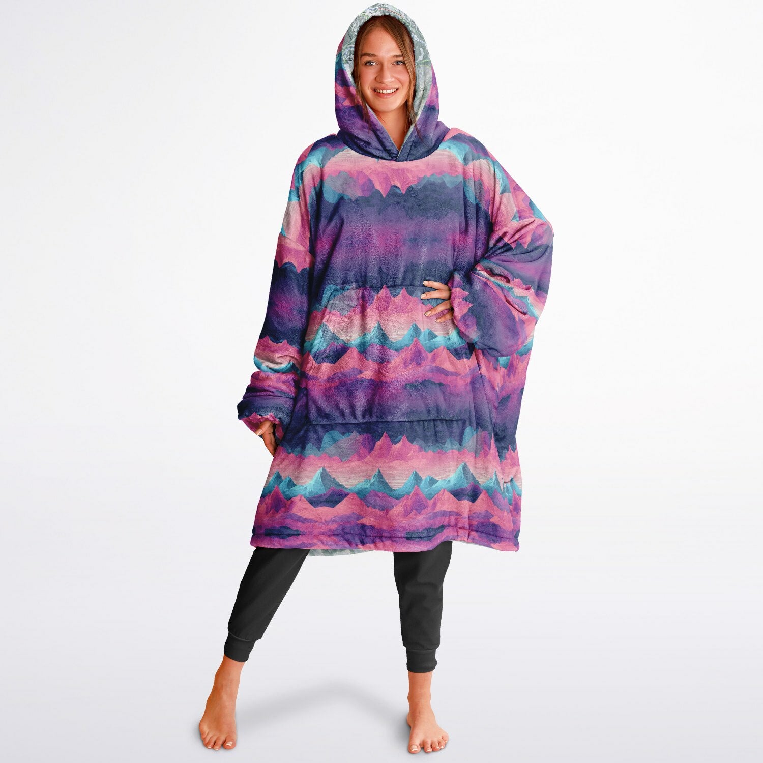 Powder Mountain, Utah Ski Resort Map Reversible Snug Hoodie