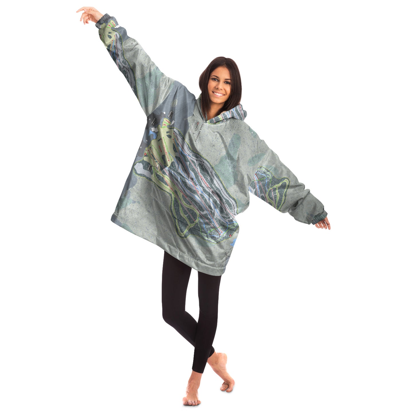 Mohawk Mountain, Connecticut Ski Trail Map - Snug Hoodie