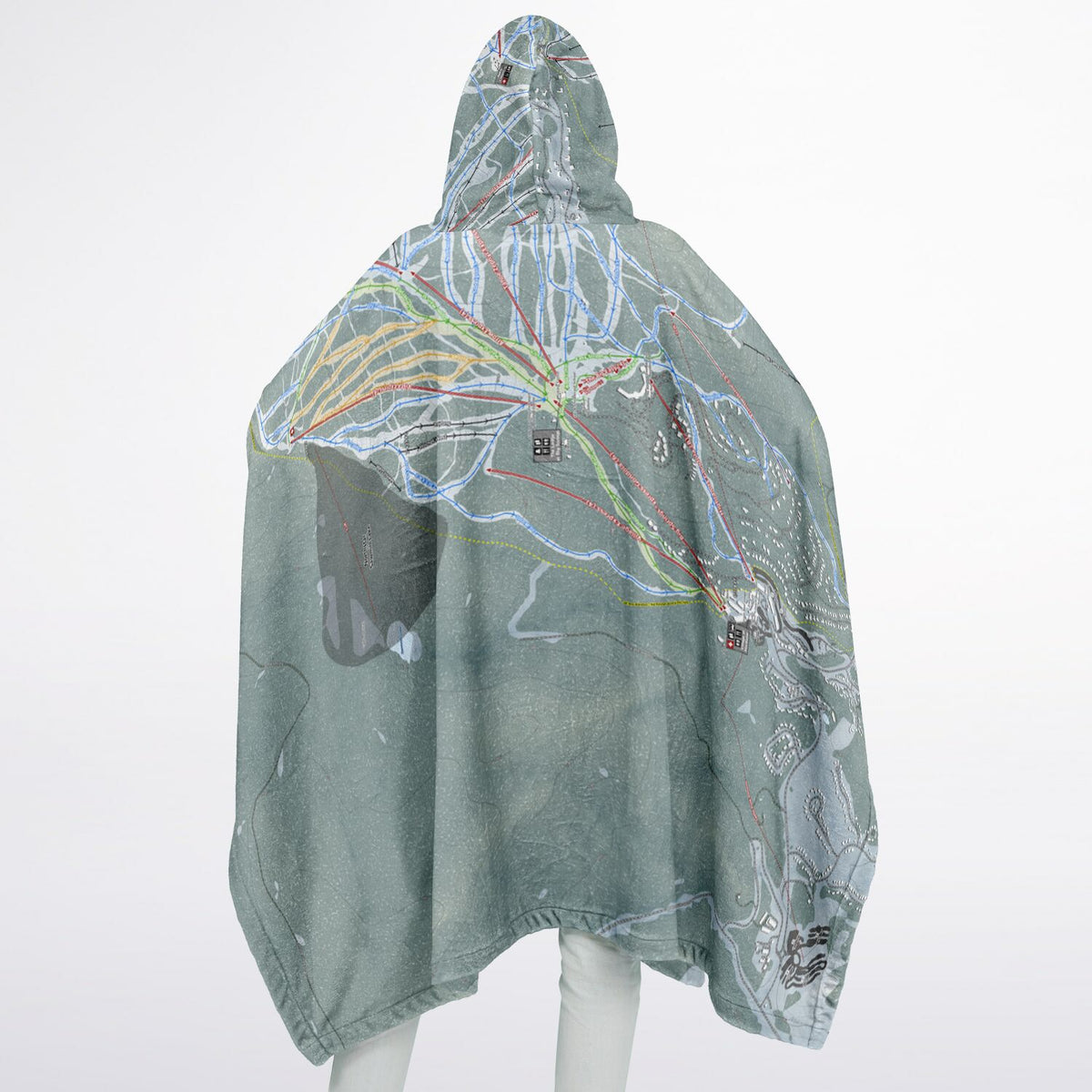 Northstar, California Ski Resort Map Flannel Blanket Poncho