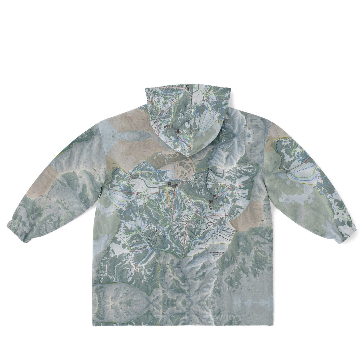 Powder Mountain, Utah Ski Resort Map Youth Reversible Snug Hoodie