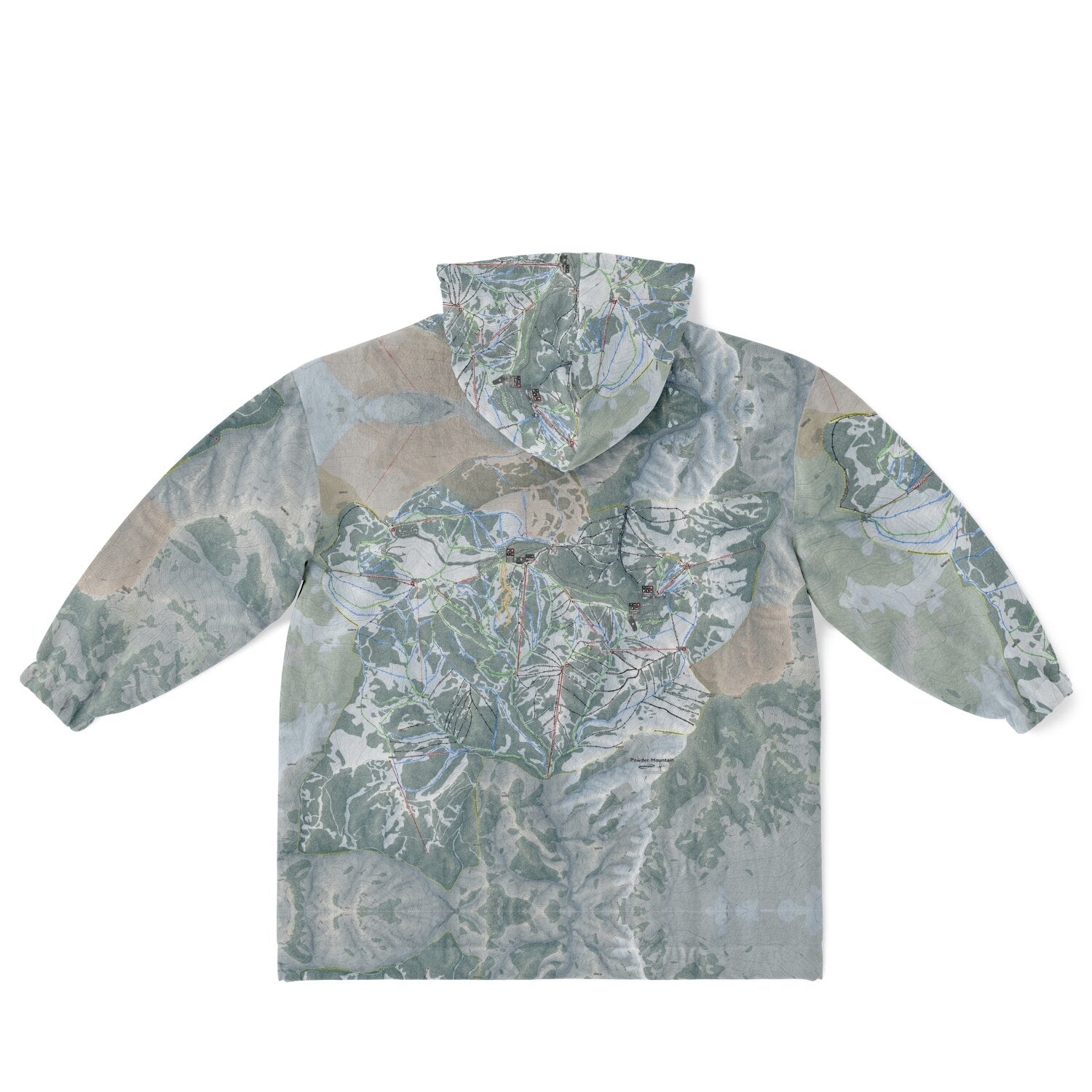 Powder Mountain, Utah Ski Resort Map Youth Reversible Snug Hoodie