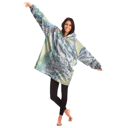 Big Snow BlackJack, Michigan Ski Trail Map Snug Hoodie - Powderaddicts