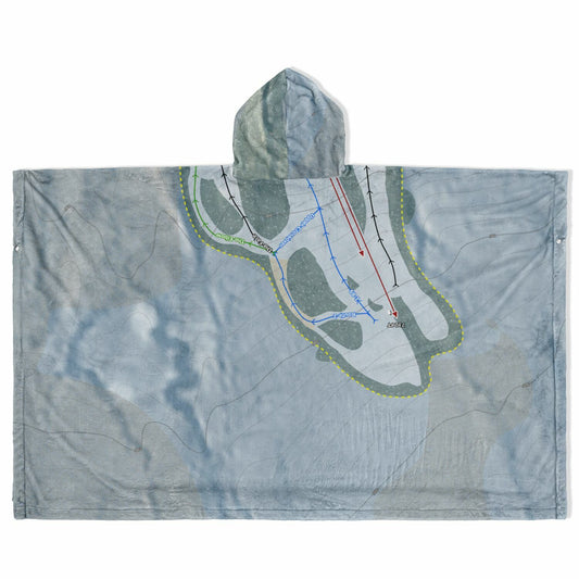 Cochrans, Vermont Ski Resort Map Flannel Blanket Poncho