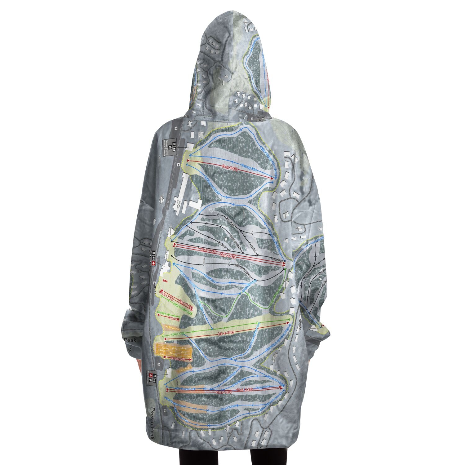 Peek'n Peak, New York Ski Trail Map Snug Hoodie