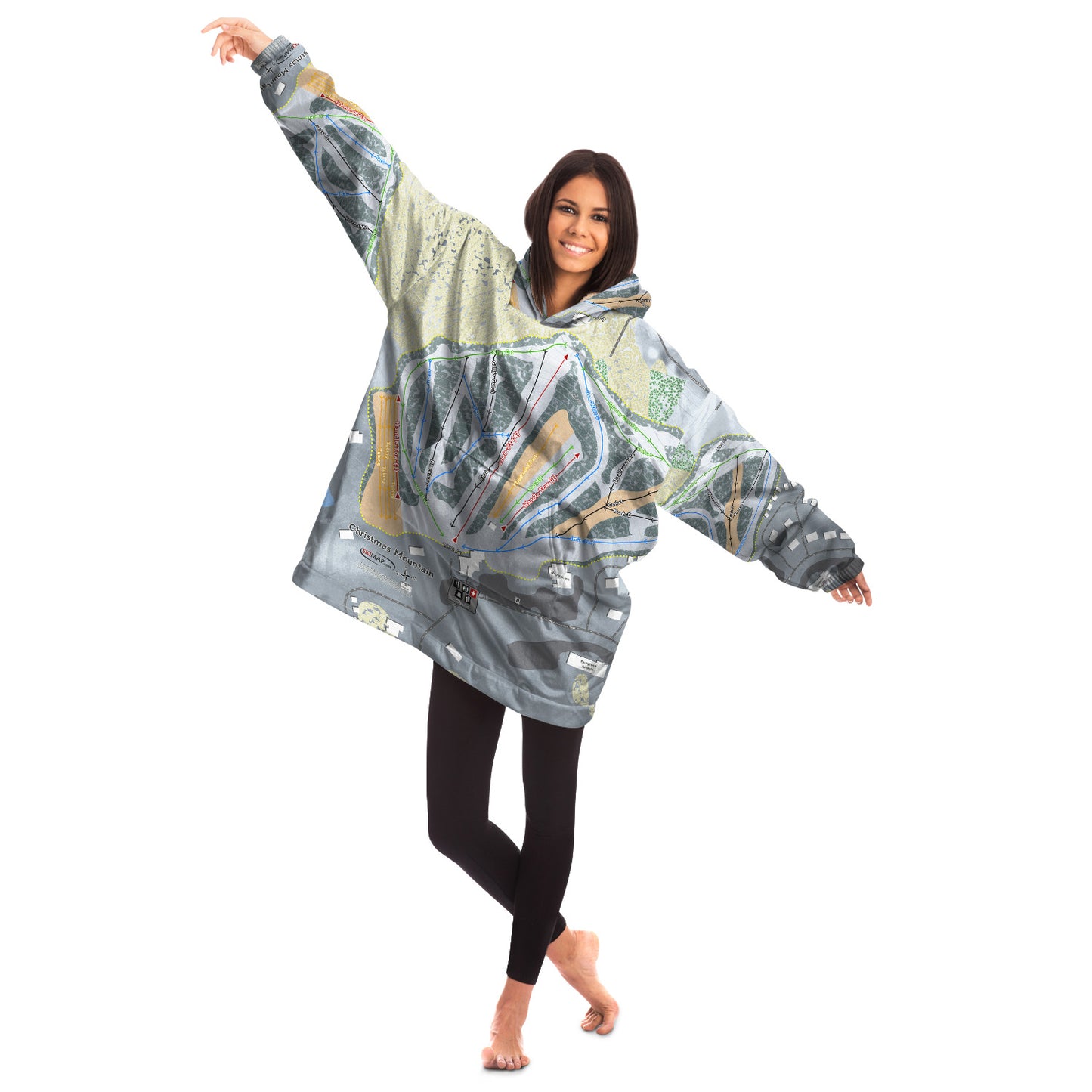 Christmas Mountain, Wisconsin Ski Trail Map - Snug Hoodie