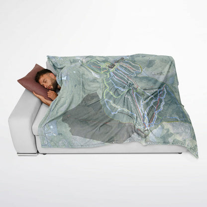 Mount Sunapee, New Hampshire Ski Resort Map Flannel Blanket Poncho