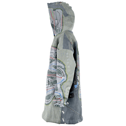 Ski Bradford, Massachusetts Ski Trail Map Snug Hoodie - Powderaddicts
