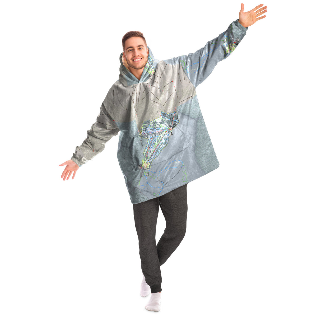 Ski Cooper, Colorado Ski Trail Map - Snug Hoodie