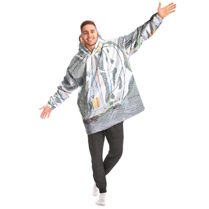 Soda Springs, California Ski Trail Map - Snug Hoodie - Powderaddicts