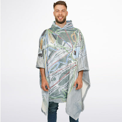 Seven Springs, Pennsylvania Ski Resort Map Flannel Blanket Poncho