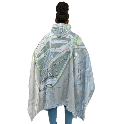 Pine Mountain, Michigan Ski Resort Map Flannel Blanket Poncho
