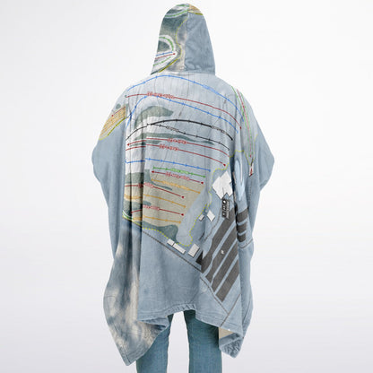 Timber Ridge, Michigan Ski Resort Map Flannel Blanket Poncho