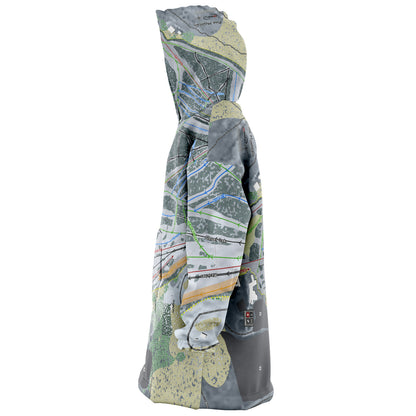 Pine Mountain, Michigan Ski Trail Map Snug Hoodie - Powderaddicts