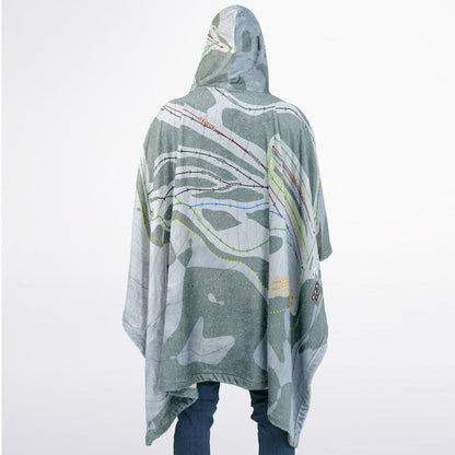 Loup Loup, Washington Ski Resort Map Flannel Blanket Poncho